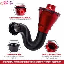 Apollo Universal Cold Air Intake Induction Kit With Air Box & Filter Red