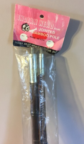 Vintage Indian Head Brand Jointed Bamboo Pole Made in U.S.A. 3 Piece NEW - Picture 10 of 13