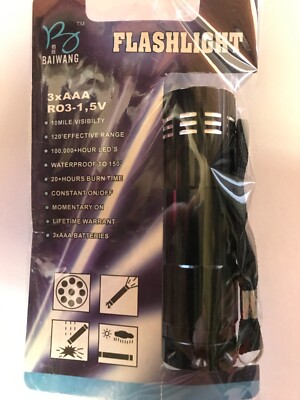 Baiwang LEDFlashlight  METAL WaterProof AntiShock Switch,nonSlip,LOT 3 FREE SHIP