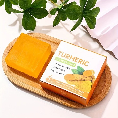 1-Pack Turmeric Glow Soap - Handmade Skin Brightening with Lemon & Ginger - Picture 3 of 7