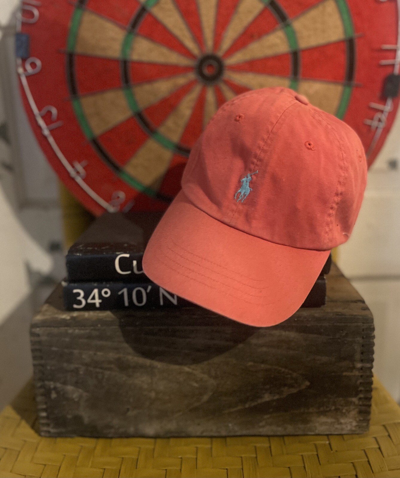 Cappello Polo Ralph Lauren Pony 6 pannelli pelle strapback berretto papà lavato rosso rosa