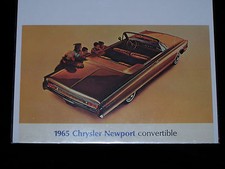 Original vintage Chrysler DEALER 1965 Newport Convertible post card