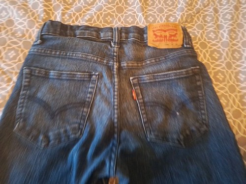 Levis 502 Big Boys Taper Stretch Denim Dark Blue Jeans Size 12 Reg / 26 x 26 - Picture 3 of 7