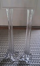 2 jarrones Torre Eiffel 16" de alto vidrio transparente MCM sin marca brotes de bodas centro de mesa