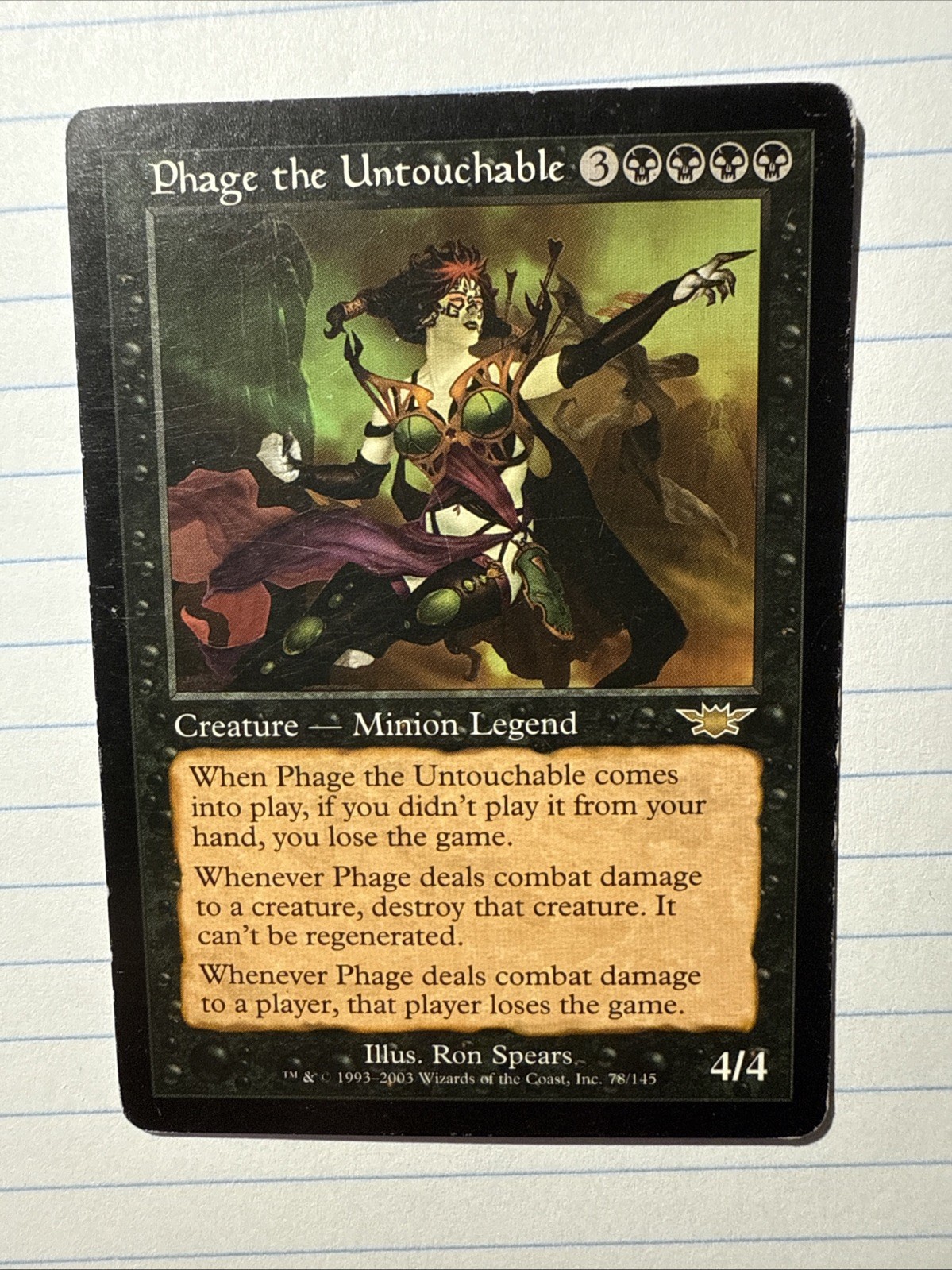 Phage the Untouchable Legions Magic the Gathering Card LP Condition