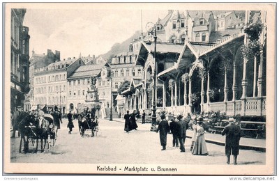 Germany - BADEN WÜRTTEMBERG - KARLSBAD - Marktplatz u Brunnen
