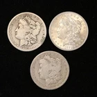 LOT OF 3 DIFFERENT MORGAN SILVER DOLLARS 90% COINS 1889 1885 1921 NR!