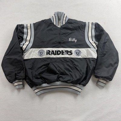 Vintage Los Angeles Raiders Jacket Mens Large Black NFL Football DeLong 90s