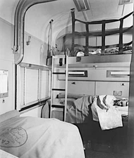CB&Q California Zephyr Bedroom interior, September 1 1948 5 x 7 Photo