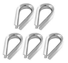 Rierdge 5Pcs M10 304 Stainless Steel Wire Rope Thimble Rigging for 3/8 