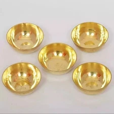 Small Brass Bowls 4 Religious Shivratri Hindu Puja Tika Havan Pooja Katoris