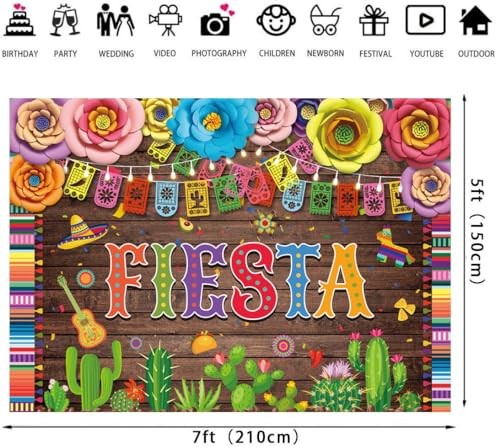 Fiesta Backdrop Mexican Party Photography Mexican Fiesta Backdrop for 7×5ft - Picture 4 of 6