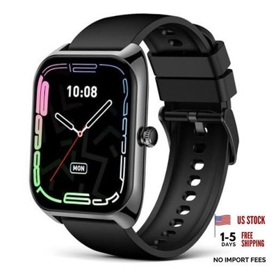 Smart Watches for Women Men,Smart Fitness Tracker (Answer/Make 2.02 Black