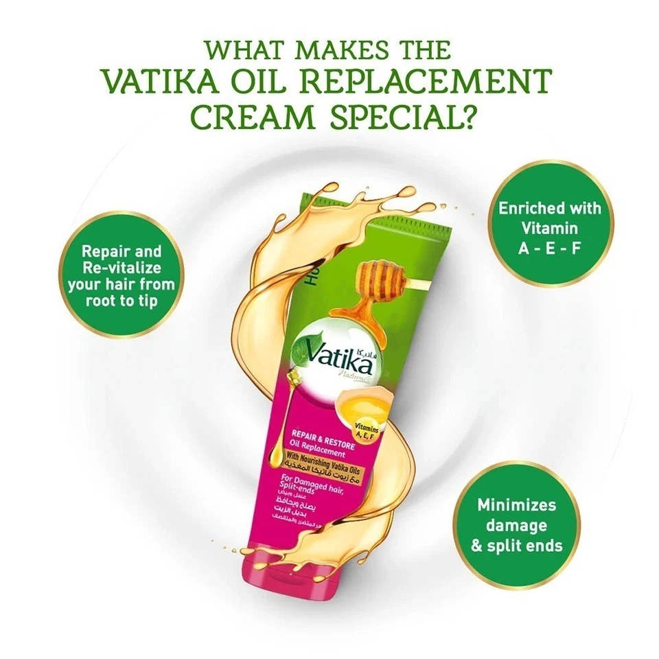 Huevo de miel de repuesto de aceite capilar Vatika Naturals para cabello dañado opaco 200 ml Foto 3 de 4