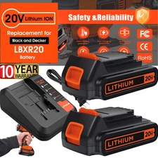 20V 8.0Ah MAX Lithium-ion Battery for Black and Decker 20 Volt LBXR20/Charger