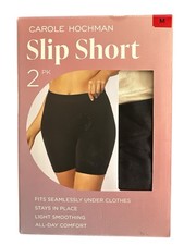 NWT Carole Hochman Women's Slip Short, 2-pack Nude, Black M