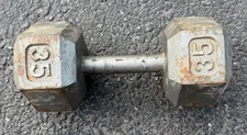35 Lb Dumbell Barbell Solid Hex Cast Iron Daily Burn