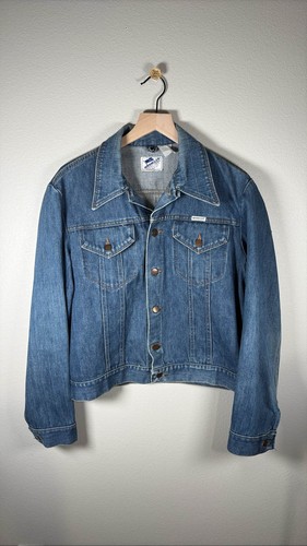 Vintage Wrangler Herren Blue Denim Trucker Jacke Western Größe L - Bild 1 von 12