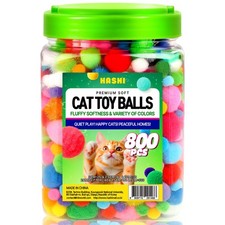 Soft Pom Pom Cat Toy Balls Bouncy Quiet Indoor Kitten Play Colorful 800 PCS
