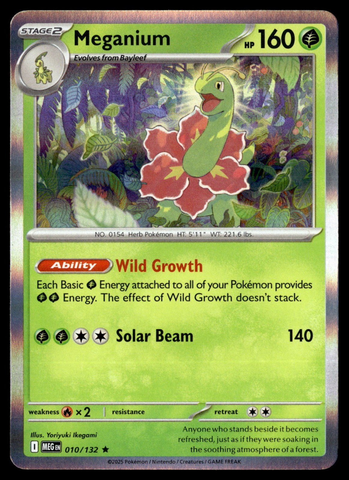 Meganium Holo Rare ME01: Mega Evolution 010/132 NM