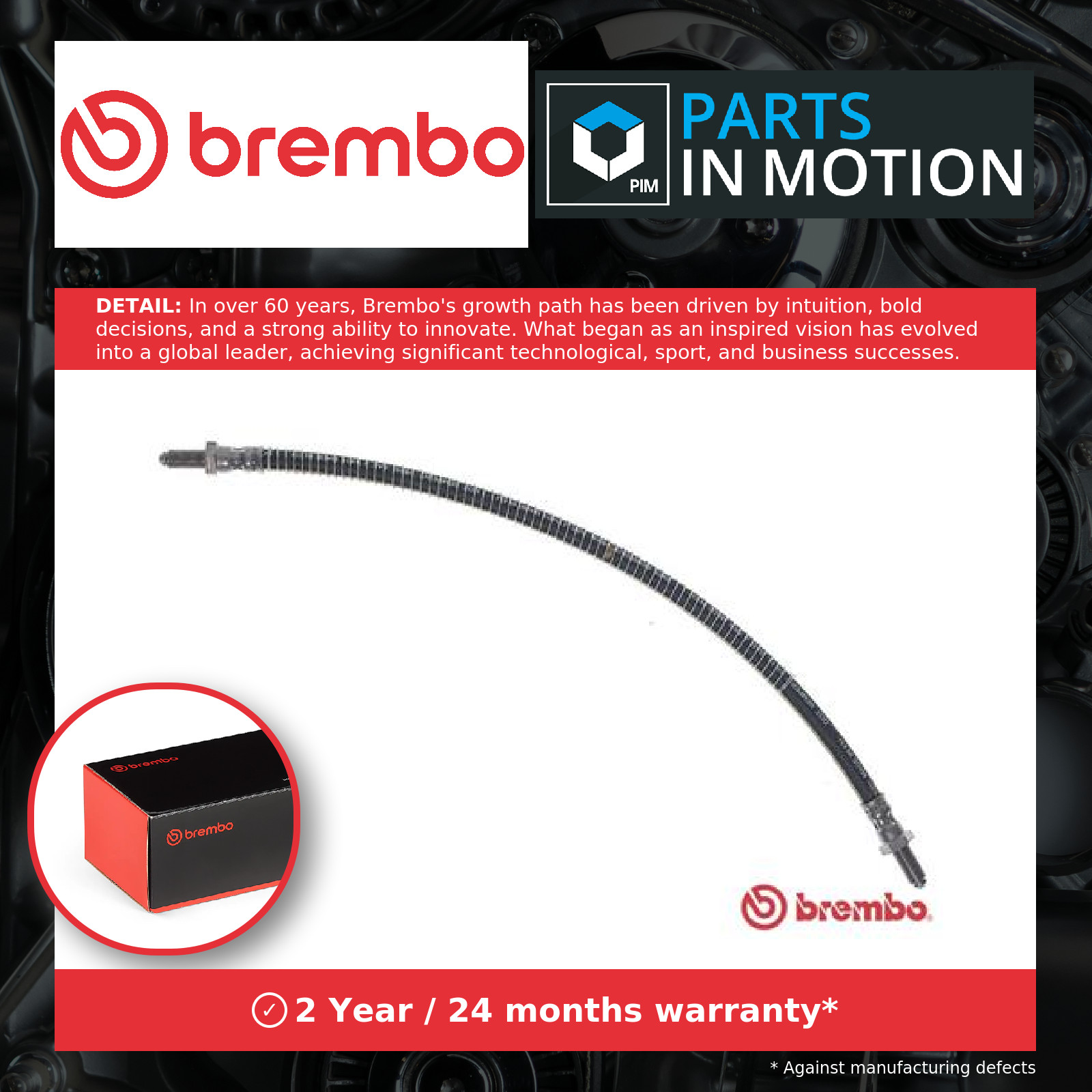 Brake Hose fits LAND ROVER 110/127 LDH 3.5 Front Left or Right 83 to 90 Brembo - Image 4