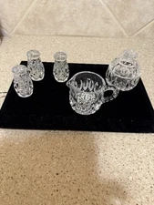 Gorham Crystal Althea Creamer and Sugar Set With 3 Salt and Pepper Shakers