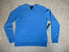 NWT Tahari cashmere sweater women blue L Large