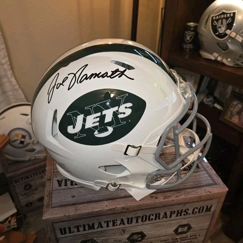 Joe Namath autographed New York Jets football helmet Beckett authenticated