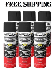 Rust-Oleum 248657-6PK Rubberized Undercoating Spray, 15 oz, Black, 6 Pack