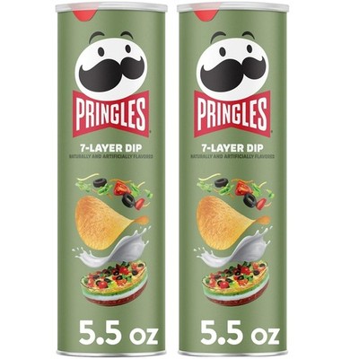 Pringles 7-Layer Dip Can Potato Crisps Chips Lunch Snacks 5.5 (2 Pack) Apr 2026