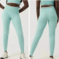 Outdoor Voices NWT Seamless Rib 7/8 Leggings Storm Sage Green Size Medium