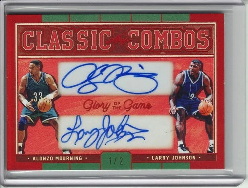 2025 LEAF GLORY OF THE GAME ALONZO MOURNING/LARRY JOHNSON 2X-AUTO #1/2