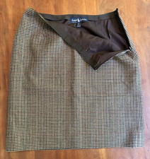 VTG Ralph Lauren Tweed Herringbone A-Line Skirt Made in USA Size 6 Tag 8