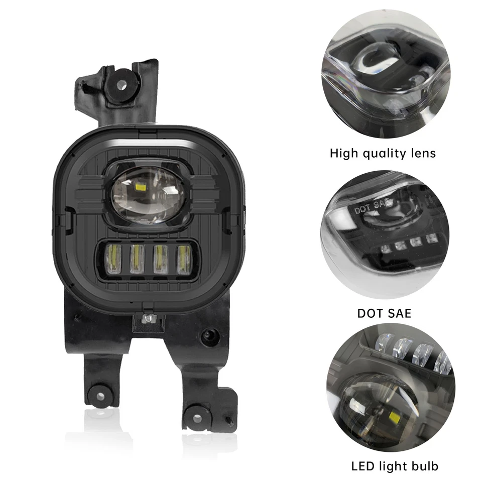 LED Fog Lights Bumper Lamp Black Clear For 08-10 Ford F250 F350 F450 Super Duty - Imagem 3 de 4