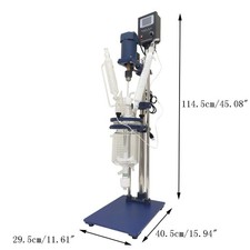 1L Chemical Lab Jacketed Glass Reactor Vessel Customizable 110V 90Power -80~250℃