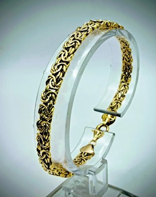 Armband Gold über 925 Sterling byzantinisch AK Atasay Kuyumculuk Türkei 7,5'' 6 mm