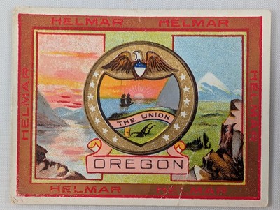 1910 T107 Helmar Tobacco Seals of the United States OREGON 2nd Edition Card