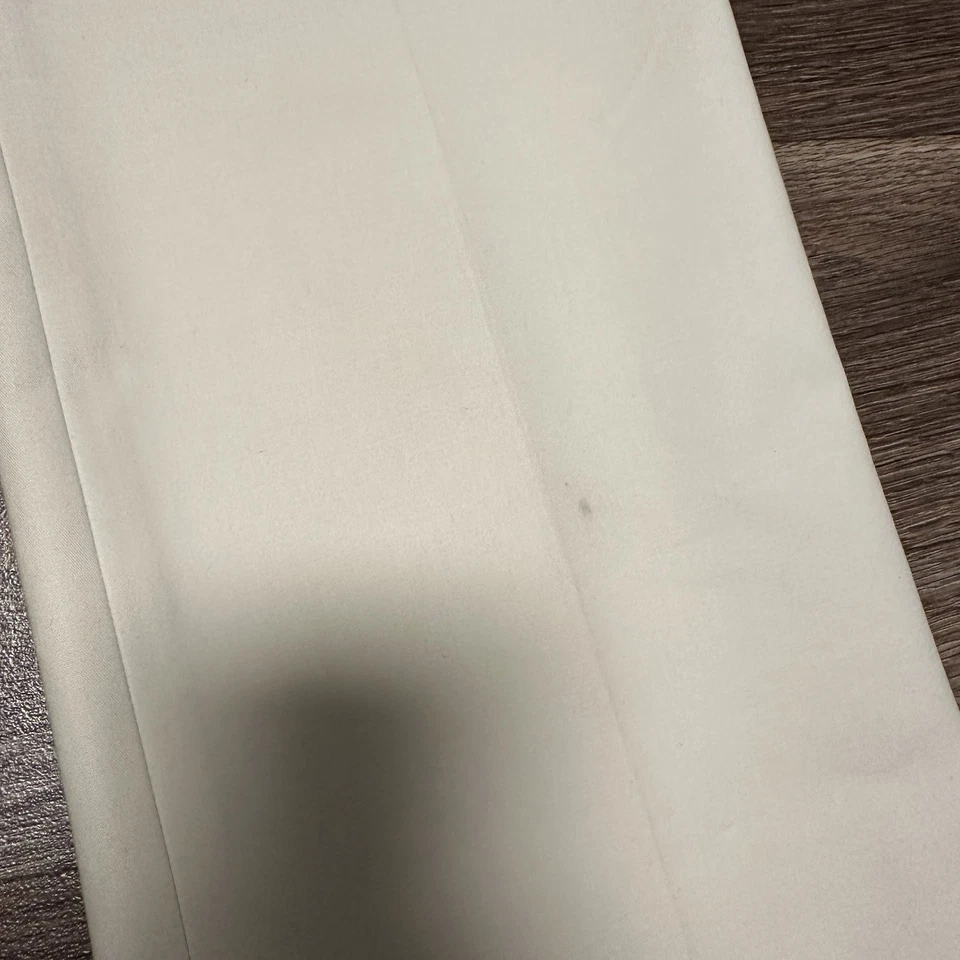 Pantalones elásticos de algodón blanco The Row cremallera lateral pierna cónica talla 4 Foto 3 de 4