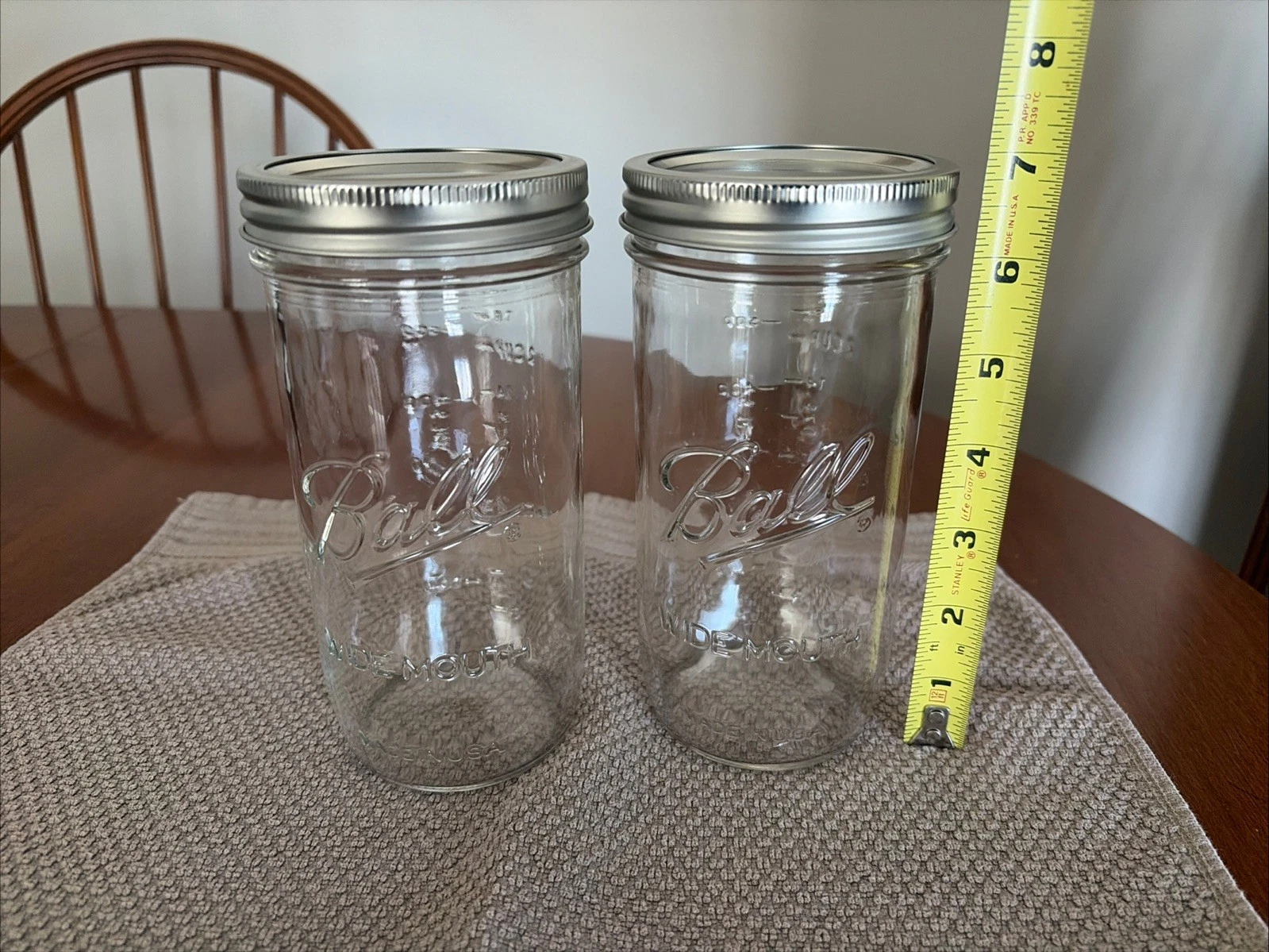 Lot of 2 Ball Glass Mason Jars 24oz PINT & 1/2 NEW Wide Mouth Lids & Bands USA
Opens in a new window