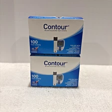 2 Contour Diabetic Test Strips - Pack of 100 Each  (7090G) Exp 12/31/25+