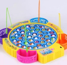 Large Electric Fishing Game, with Tray and Music, Rotating Board Game 4 Players