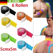 6 Rolls 5cm x 5m Kinesiology Tape KT Muscle Strain Injury Support Physio Sports