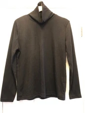 Ladies Long Sleeve Black Polo Neck Top Stretch Winter  Size M (12) bnwt