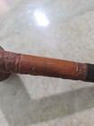 Vintage Imported Briar Carved Tobacco Pipe Rustic Relief Estate Smoking Pipe — photo 6