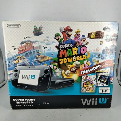 Nintendo Wii U Black Super Mario 3D World Deluxe Set Console/W Controller