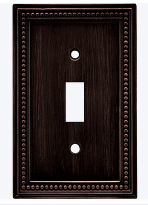 LOT OF 3-BRAND NEW-allen + roth Beaded 1-Gang Midsize Venetian bronze wall plate
