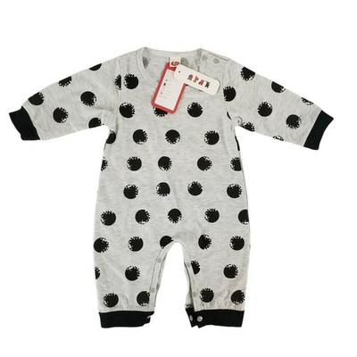 NEW!! Baby Black Gray Unisex 3-6 Months Polka Dots Snap Bottom ''It Wasnt Me''