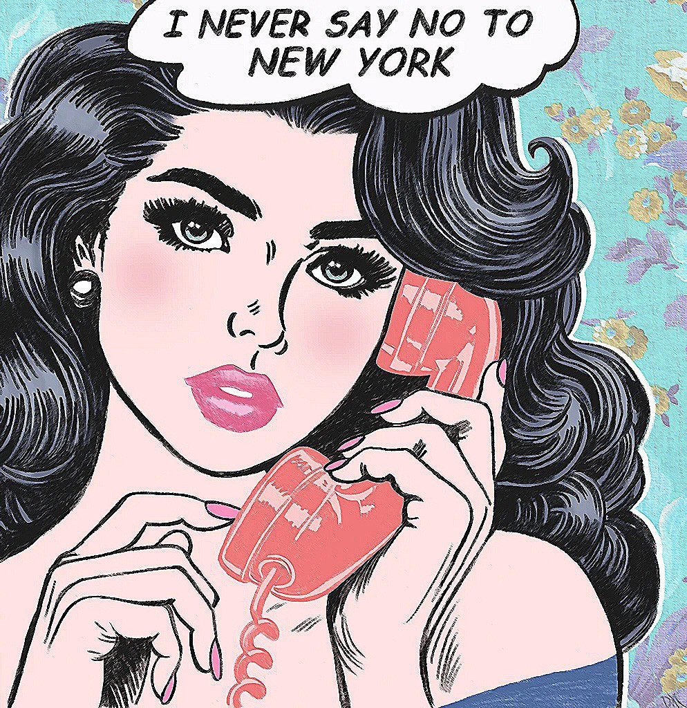 I Never Say No To New York Acrylic Painting On Canvas Small