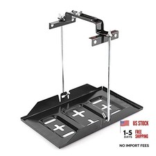 Battery Hold Down Tray 34cm Stainless Steel Universal Adjustable Car 27cm