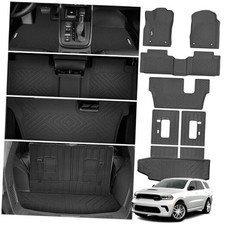 Floor Mats with Trunk Mat All Weather for 2016-2024 2025 Dodge Durango 7 Seats